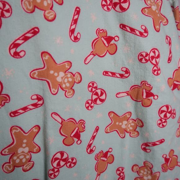 Mickey Disney Parks Christmas Flannel Pajama Top Sweet Treats XL Organic Cotton - Picture 10 of 14